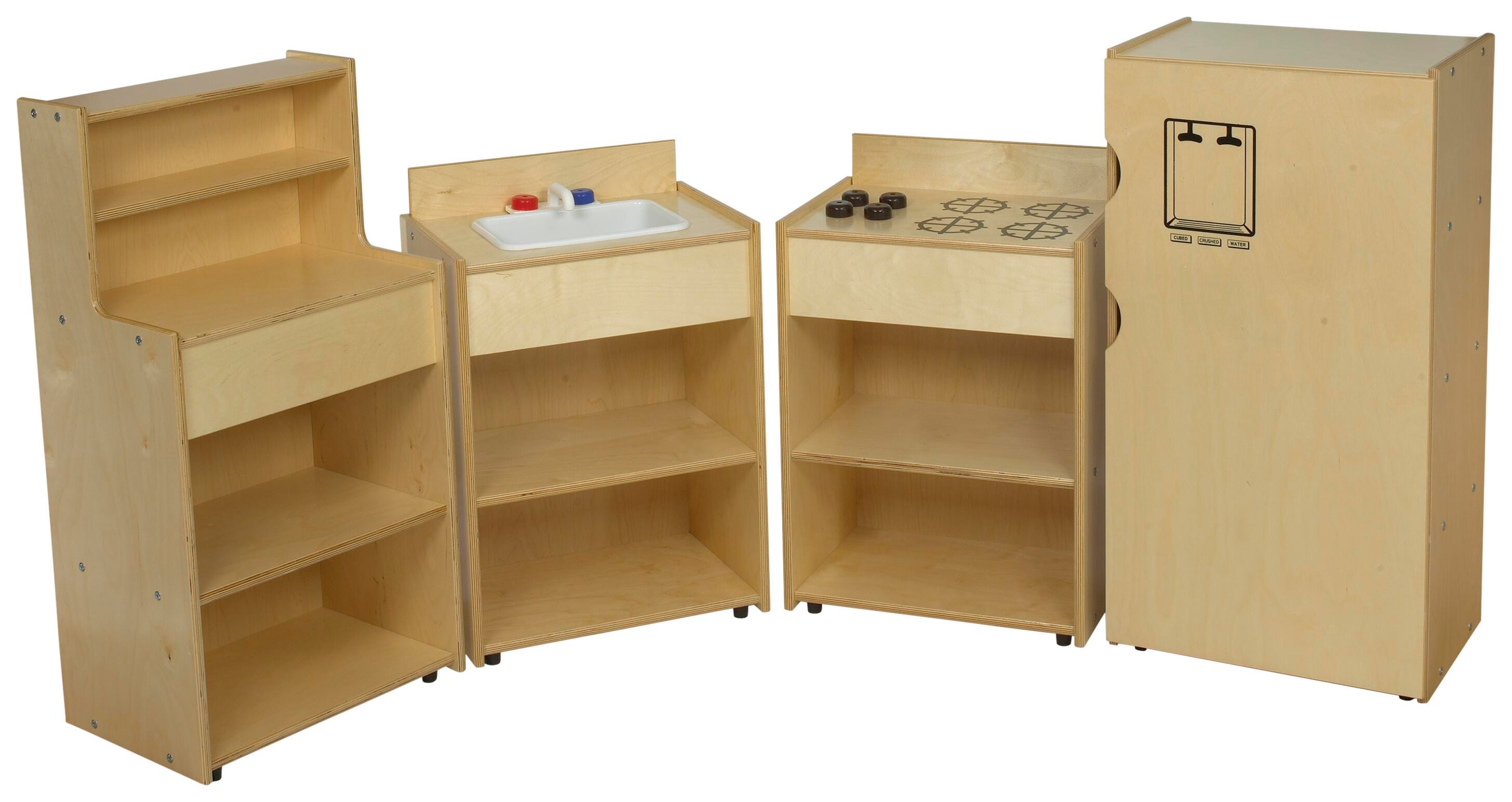 KIT RTA KITCHEN 4-PIECE SET SINK STOVE HUTCH REFRIGERATOR