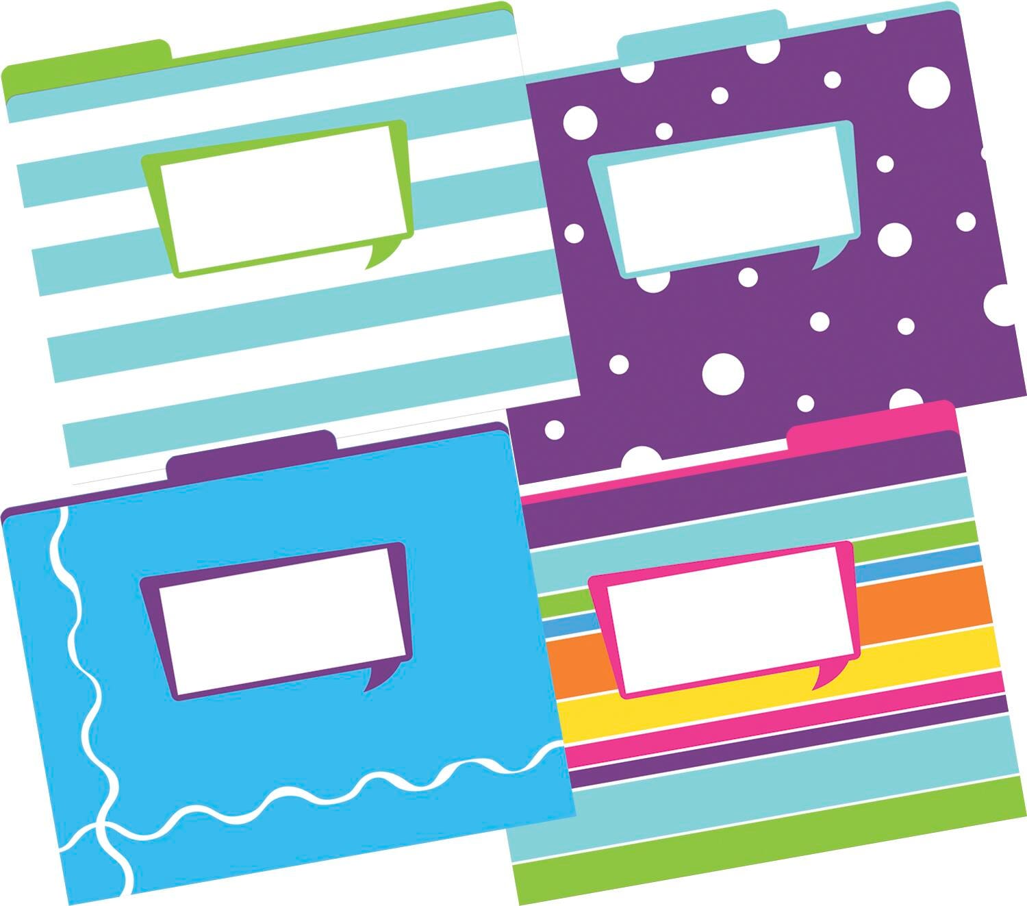 FILE FOLDERS LETTER HAPPY MULTI-DESIGN SET OF 12