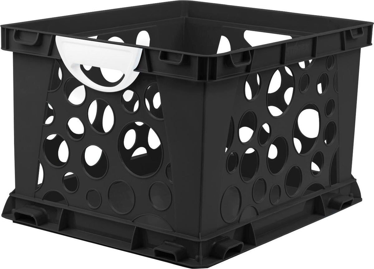 CRATE LARGE WITH HANDLES BLACK/WHITE PACK OF 3