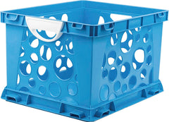 CRATE LARGE WITH HANDLES BLUE/WHITE PACK OF 3