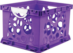 CRATE LARGE WITH HANDLES PURPLE/WHITE PACK OF 3