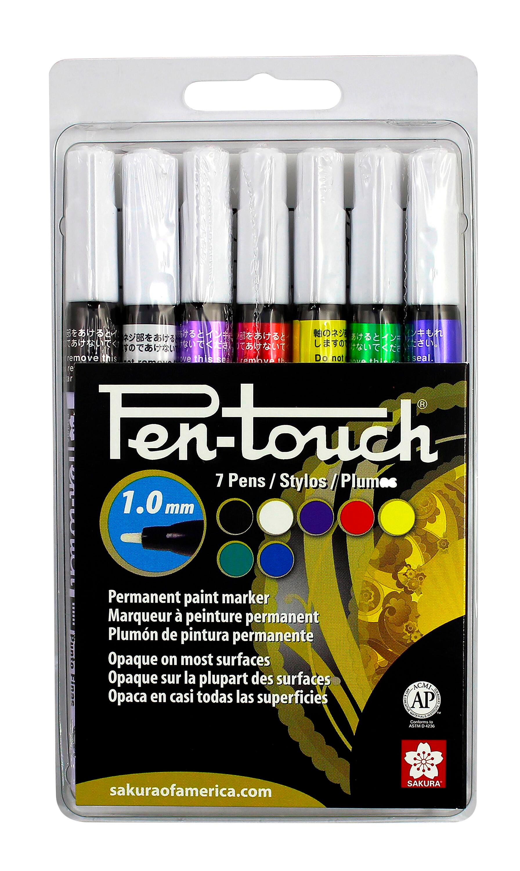 PEN MARKERS SAKURA PENTOUCH FINE ASST BASIC COLORS SET OF 7