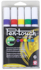 PEN MARKERS SAKURA PENTOUCH MEDIUM ASST BASIC COLORS SET OF 5