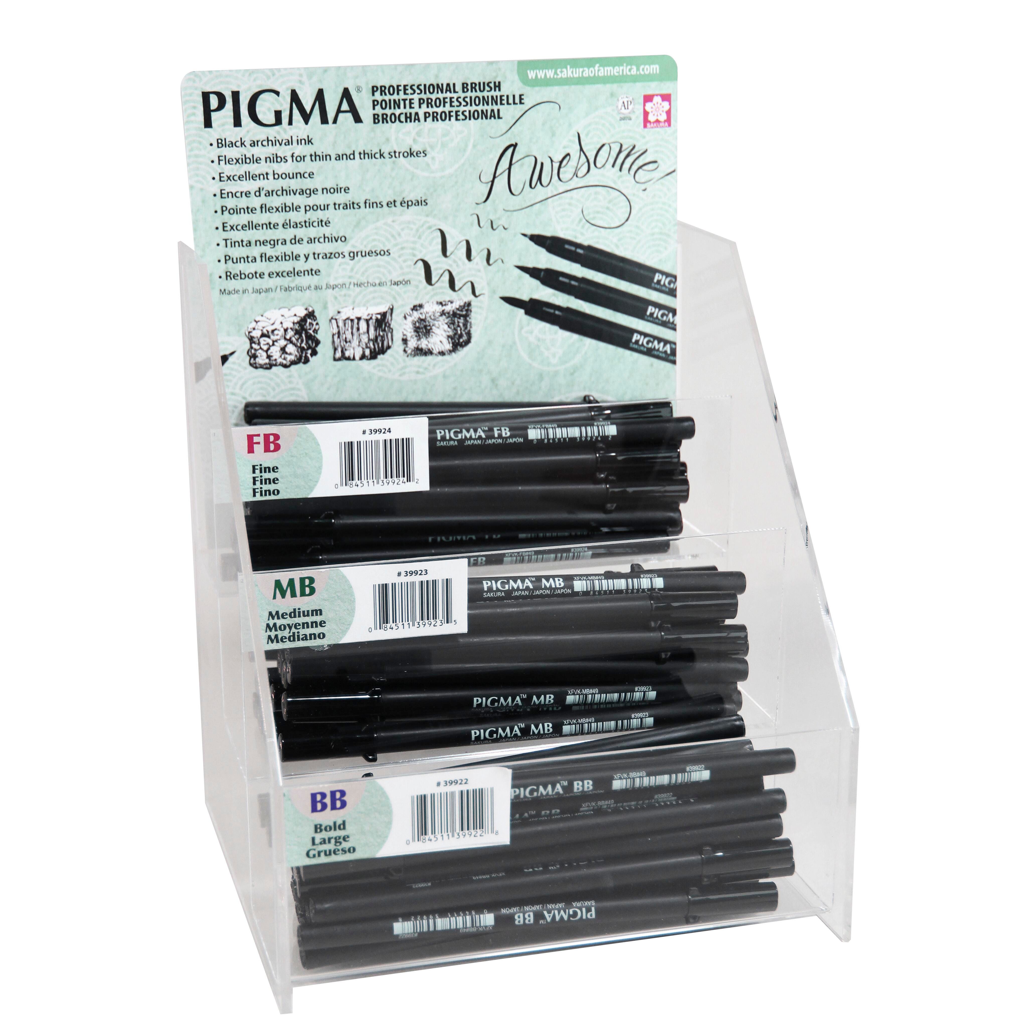 PEN BRUSH SAKURA PIGMA PRO ASST BLACK SET OF 72