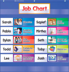 POCKET CHART CLASS JOBS BLUE
