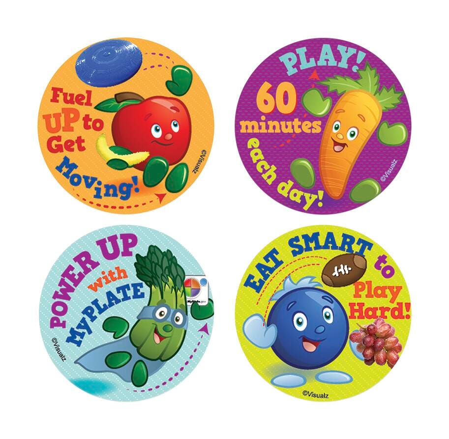 ACTIVE KIDS MYPLATE STICKERS ROLL OF 200