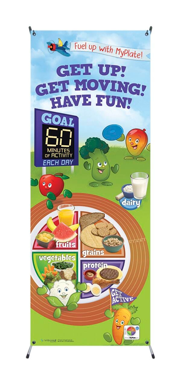 ACTIVE KIDS MYPLATE VINYL BANNER WITH STAND