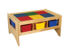 KIT TODDLER ACTIVITY STORAGE TABLE WITH BUILDING TOP WITH ASSORTED COLOR TRAYS