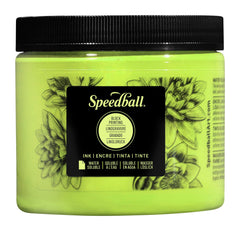 INK WATER SOLUBLE BLOCK PRINTING PINT FLUORESCENT LIME GREEN