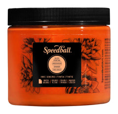 INK WATER SOLUBLE BLOCK PRINTING PINT FLUORESCENT ORANGE