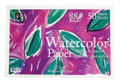 PAPER WATERCOLOR 12X18 88 LB WHITE 50 SHTS