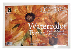 PAPER WATERCOLOR 12X18 135 LB WHITE 50 SHTS