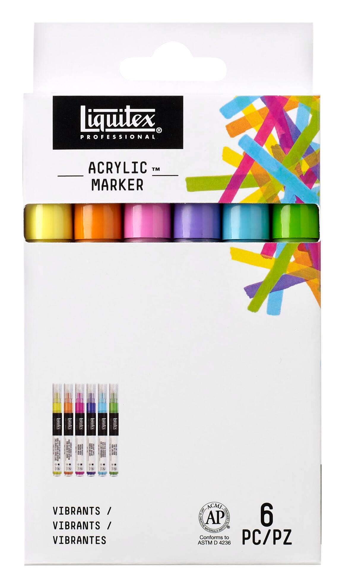PAINT MARKER LIQUITEX VIBRANT FINE TIP SET OF 6