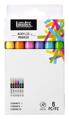PAINT MARKER LIQUITEX VIBRANT FINE TIP SET OF 6