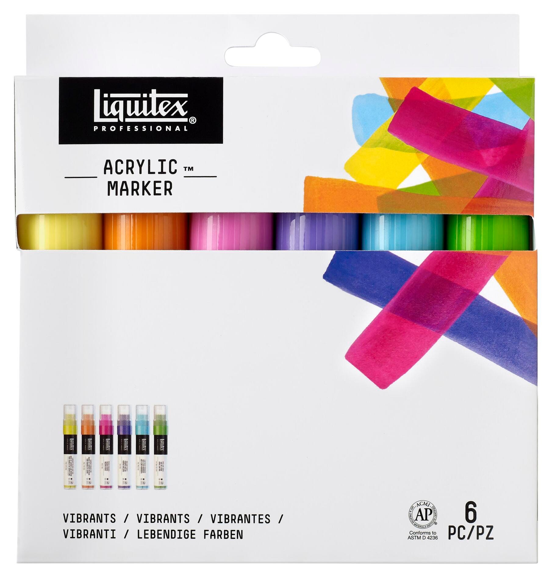 PAINT MARKER LIQUITEX VIBRANT WIDE TIP SET OF 6