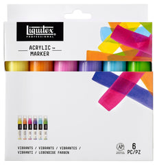 PAINT MARKER LIQUITEX VIBRANT WIDE TIP SET OF 6