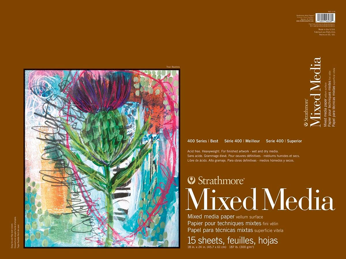 PAPER MIXED MEDIA PAD 400 SERIES 18X24 IN 184 LB 15 SHTS