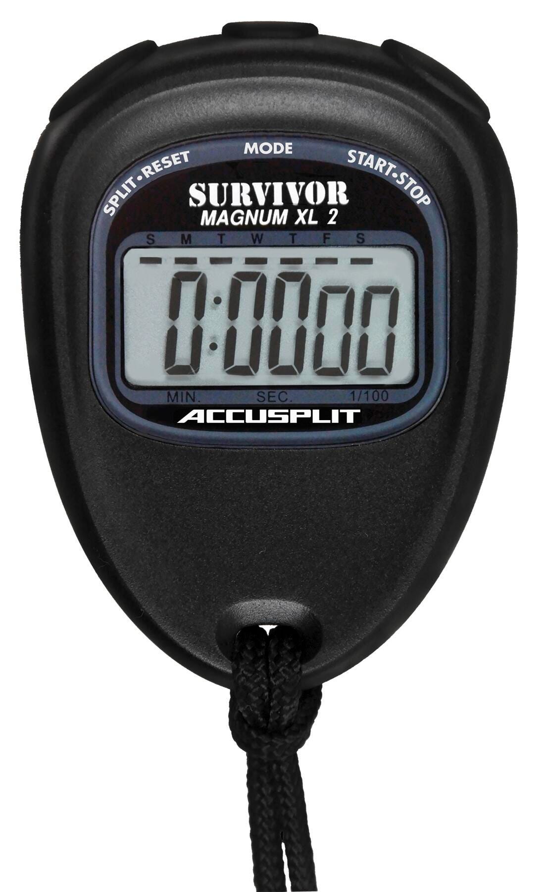 STOPWATCH - NEW SURVIVOR 2 SERIES CUMULATIVE SPLIT TIMING 5 YEAR BATTERY- BLACK CASE
