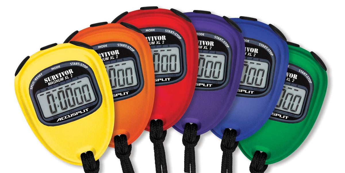 STOPWATCH - NEW SURVIVOR 2 SERIES CUMULATIVE SPLIT TIMING 5 YEAR BATTERY - SET OF 6 - RAINBOW COLORS