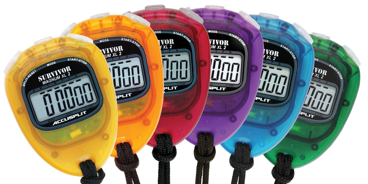 STOPWATCH - NEW SURVIVOR 2 SERIES CUMULATIVE SPLIT TIMING 5 YEAR BATTERY - SET OF 6- RAINBOW TRANSLUCENT COLORS