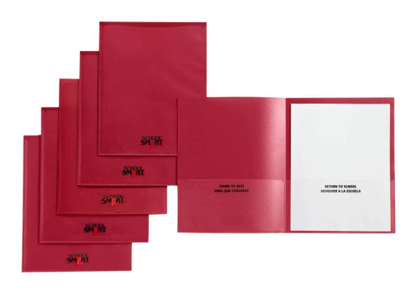 FOLDER TAKE HOME HEAVY DUTY RED SCHOOL SMART PACK OF 24