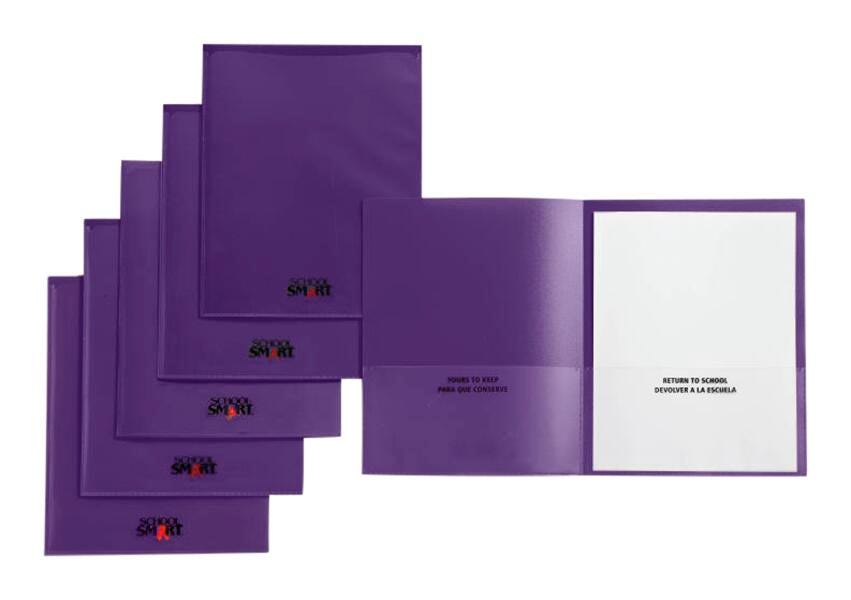 FOLDER TAKE HOME HEAVY DUTY PURPLE SCHOOL SMART PACK OF 24