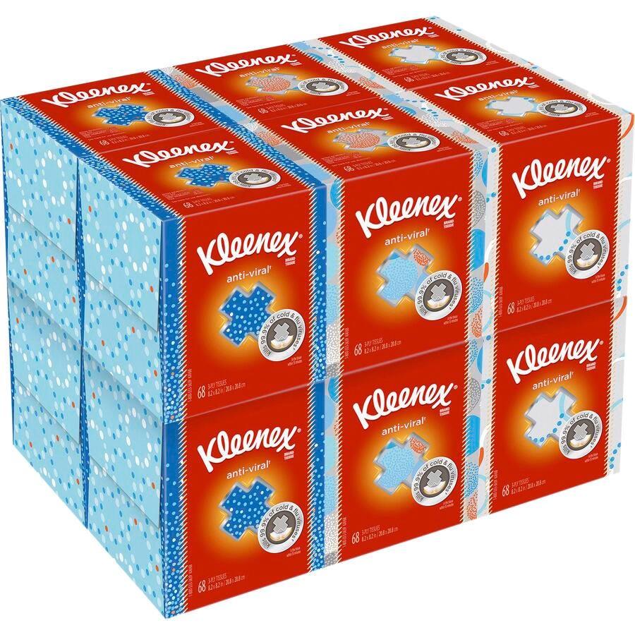 TISSUES - ANTIVIRAL - KLEENEX - 3 BX/CT