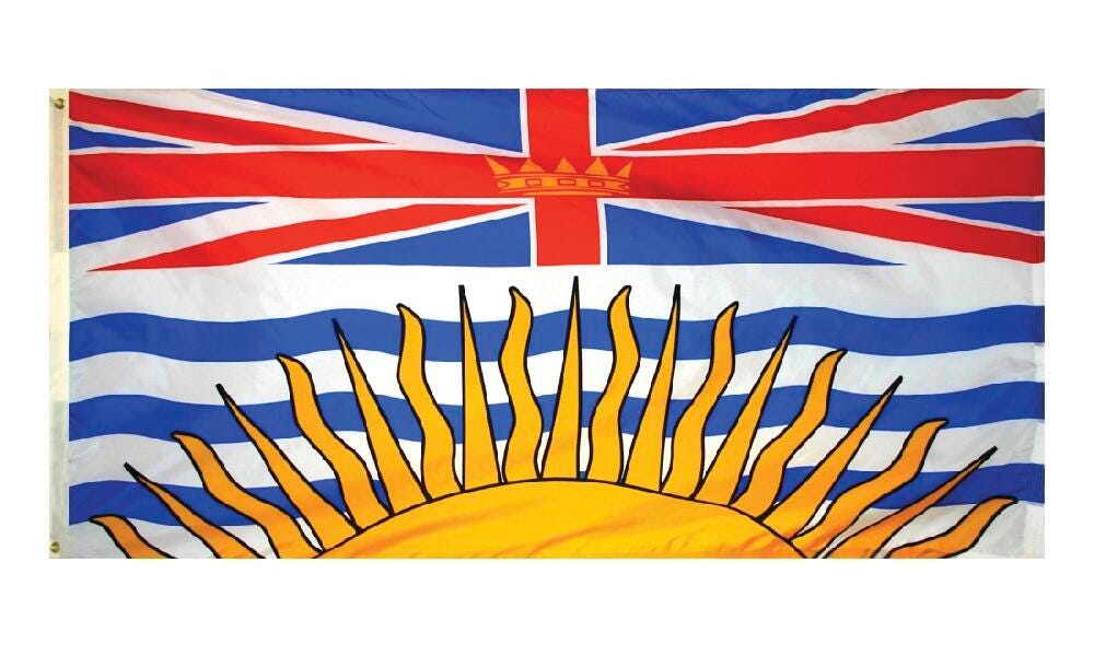 FLAG - 3X6 FT NYL-GLO BRITISH COLUMBIA
