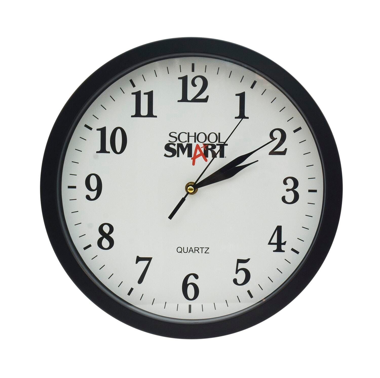 CLOCK - WALL 13 INCH - SCHOOL SMART - WHITE DIAL/BLACK FRAME