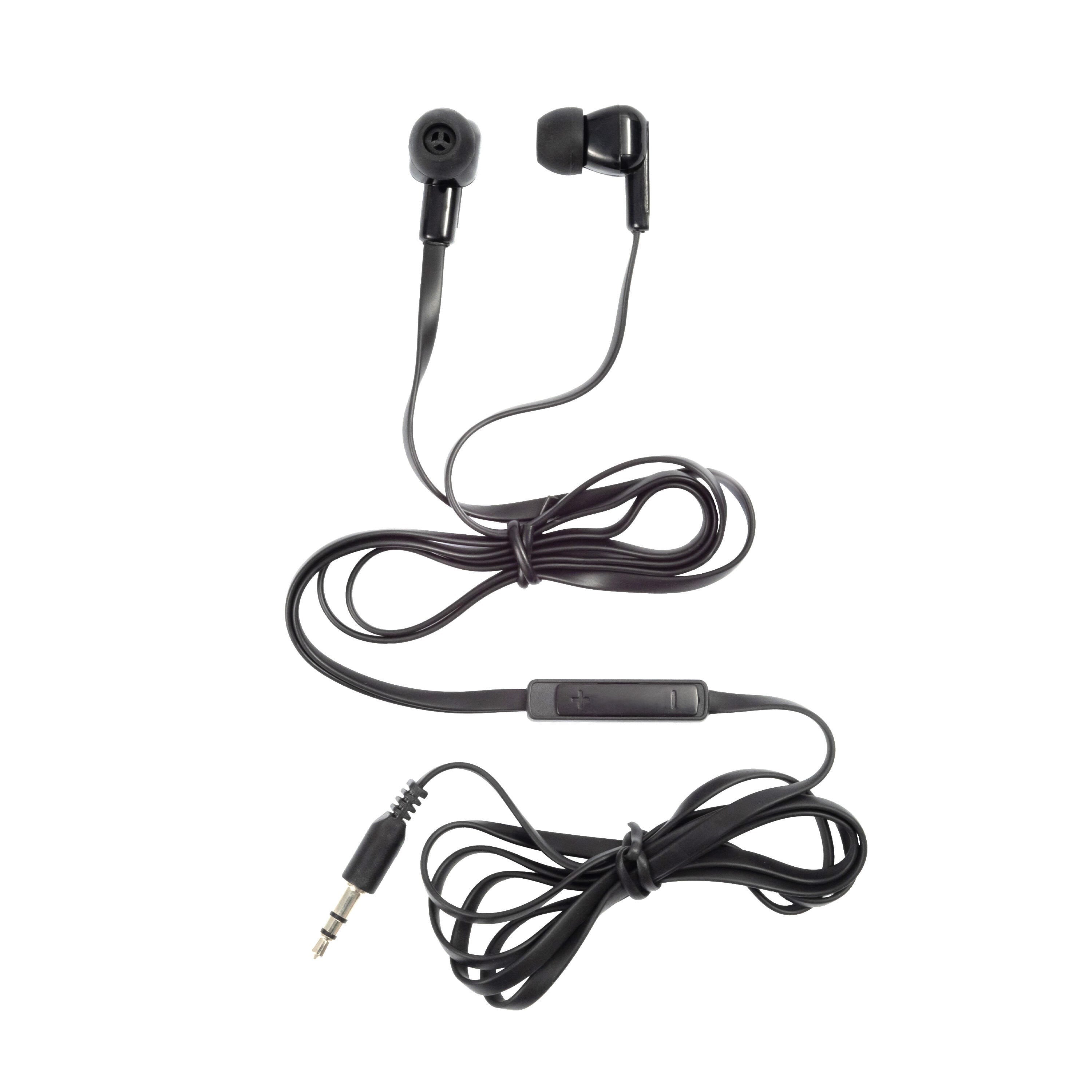 EARBUDS W/INLINE VOLUME CONTROL - 3.5MM - BLACK - CALIFONE E3 - EACH
