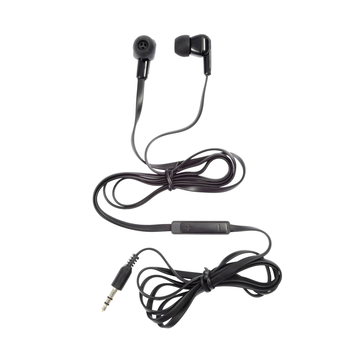 EARBUDS W/INLINE VOLUME CONTROL - 3.5MM - BLACK - CALIFONE E3 - EACH