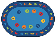 CARPETS FOR KIDS - KIDSVALUE PLUS CIRCLETIME EARLY LEARNING - 6 FT X 9 FT OVAL