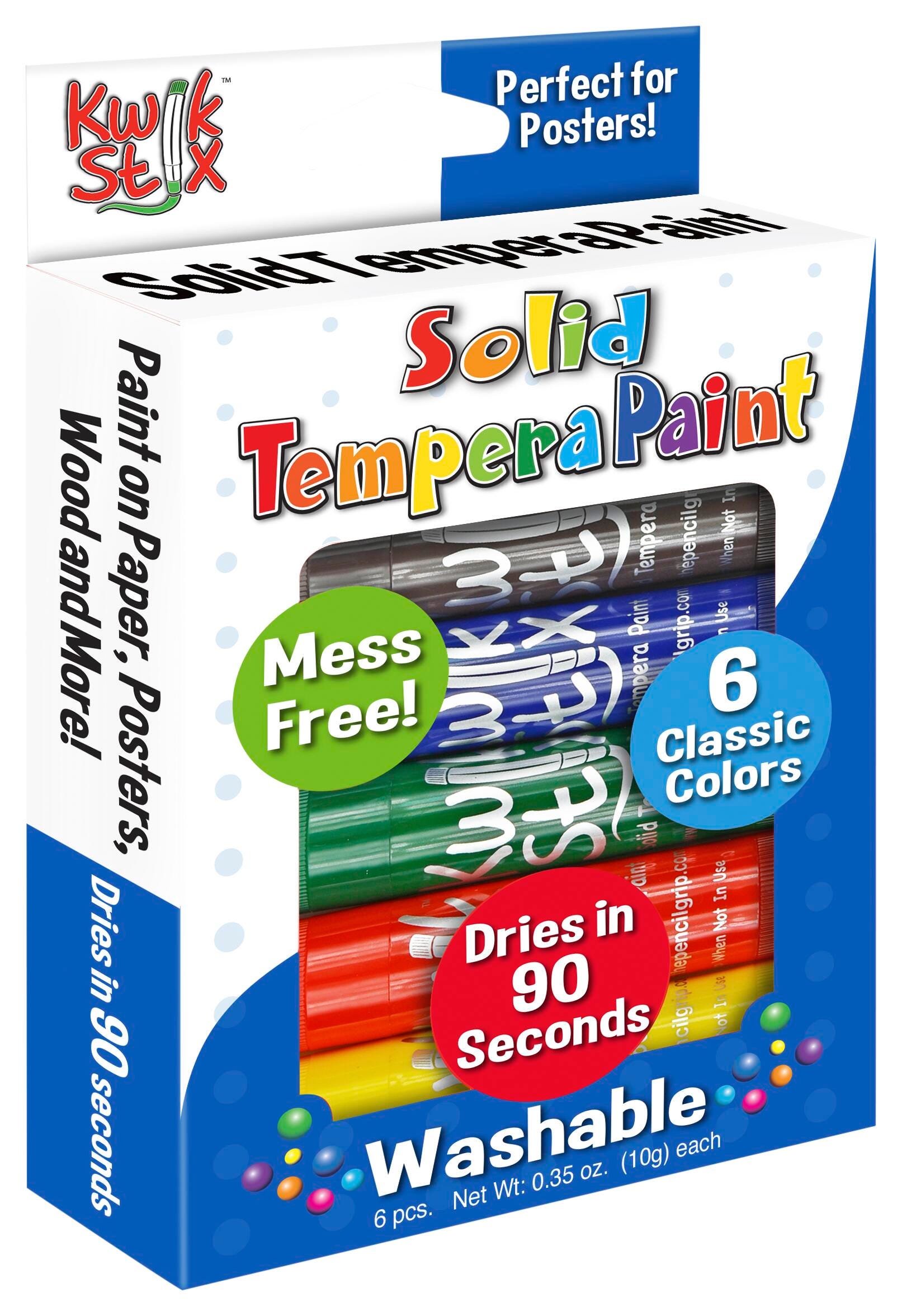 PAINT TEMPERA SOLID KWIK STIX ASST COLORS SET OF 6