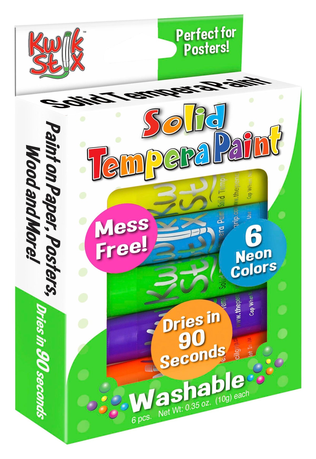 PAINT TEMPERA SOLID KWIK STIX NEON SET OF 6