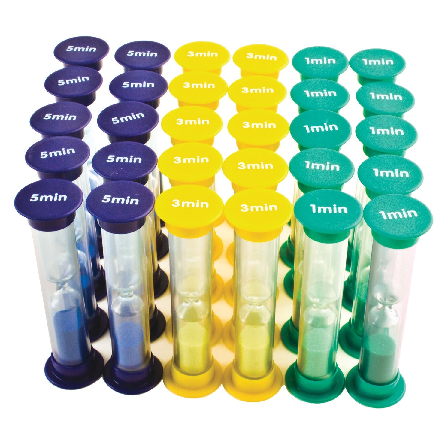 Economy Mini Sand Timers.Class Set