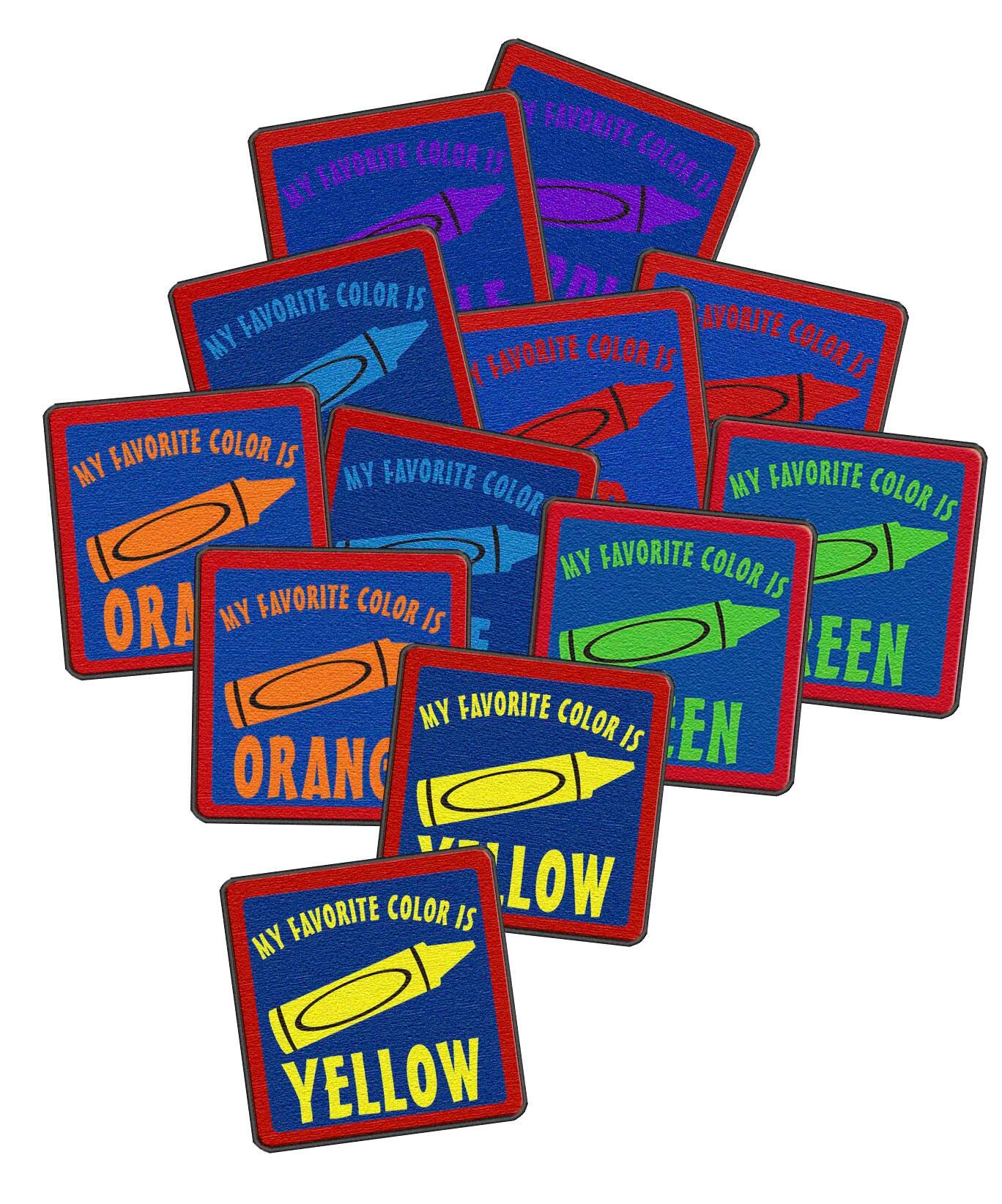 FLAGSHIP CARPETS - MY FAVORITE COLORS - SET OF 12 - 16-INCH SQUARES - PRIMARY COLOR