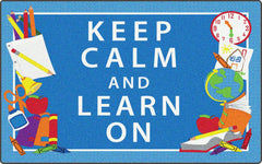 FLAGSHIP CARPETS - KEEP CALM AND LEARN ON - 4 FT X 6 FT RECTANGLE - BLUE