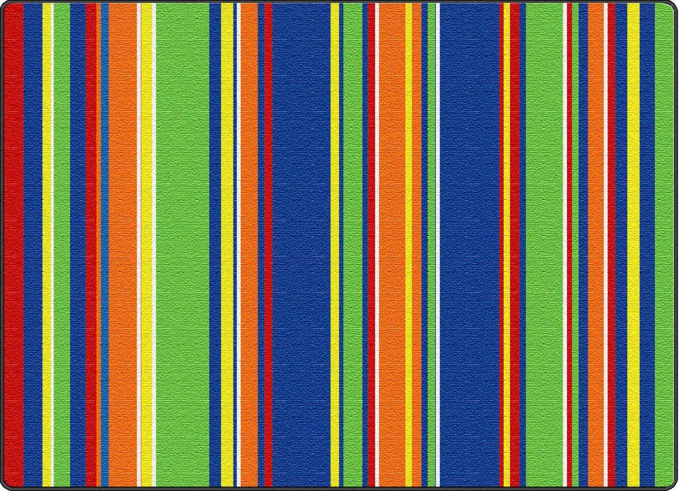 FLAGSHIP CARPETS - STRIPES - 4 FT X 6 FT RECTANGLE - PRIMARY