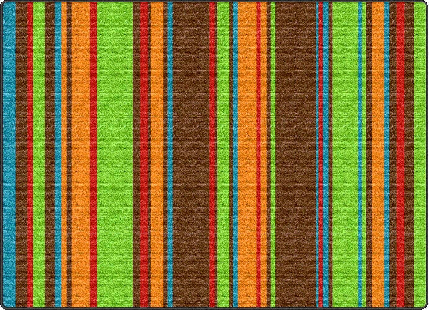 FLAGSHIP CARPETS - STRIPES - 4 FT X 6 FT RECTANGLE - MUTED