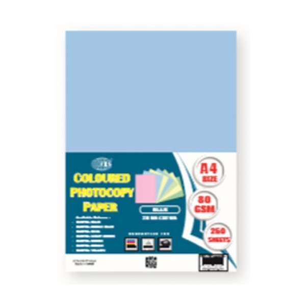 FIS® COLOUR PHOTOCOPY PAPER A4 250 SHEETS, PASTEL BLUE