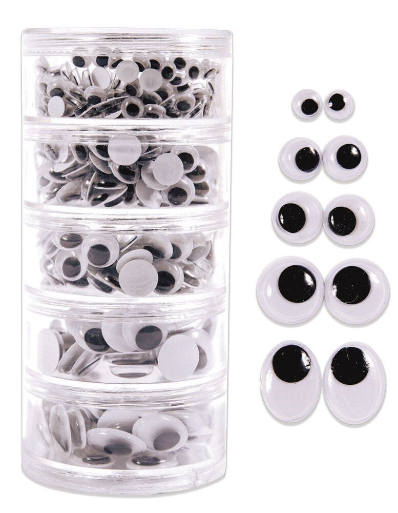 Eduplan Wiggly Eyes Assortment Tube - 560 pcs includes 5 tubes Asst