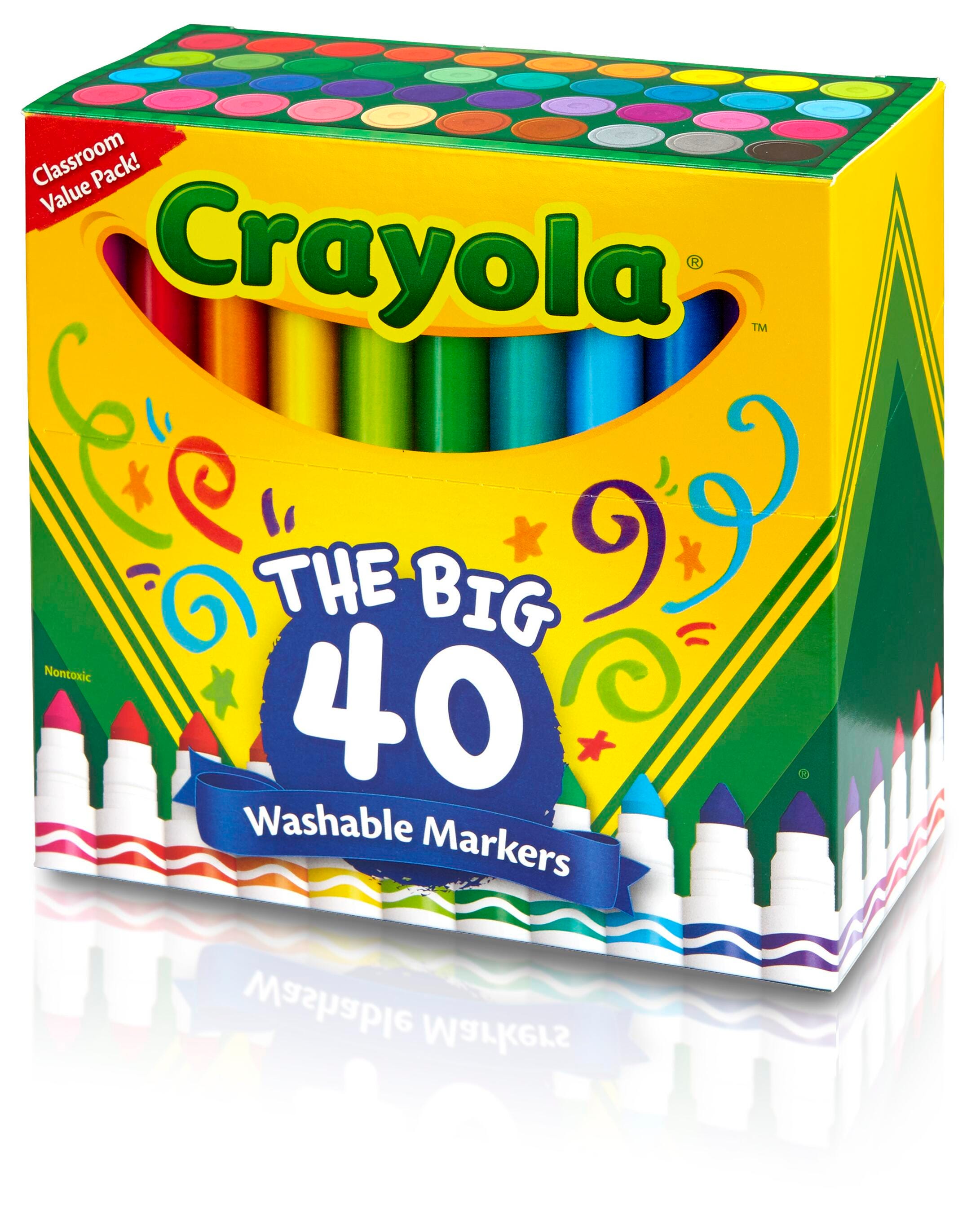 MARKERS WASH CRAYOLA BROAD LINE ASST COLORS SET OF 40