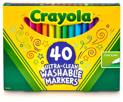 MARKERS ULTRA CLN WASH CRAYOLA FINELINE ASST COLORS SET OF 40