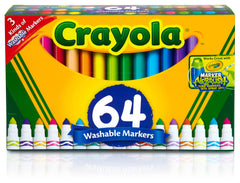 MARKERS WASH CRAYOLA BROAD LINE ASST COLORS SET OF 64