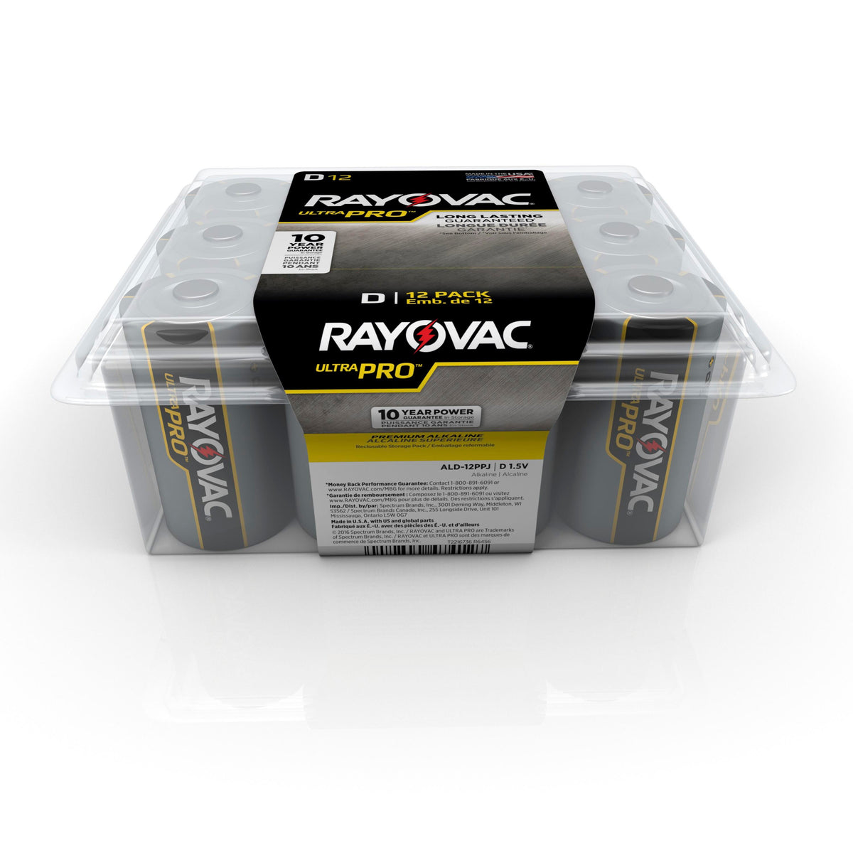 BATTERY RAYOVAC ULTRA PRO - D - PK OF 12 - ALD-12PPJ