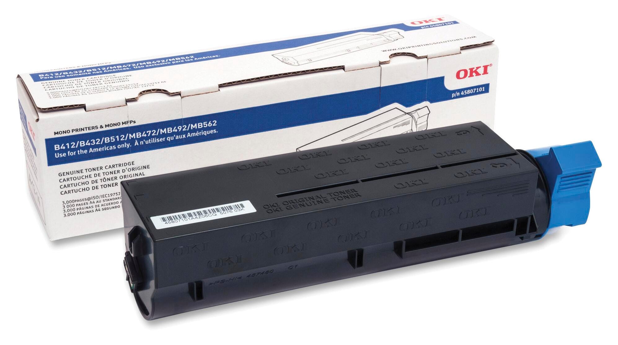 CARTRIDGE INK TONER OKIDATA OKI45807101 BLACK
