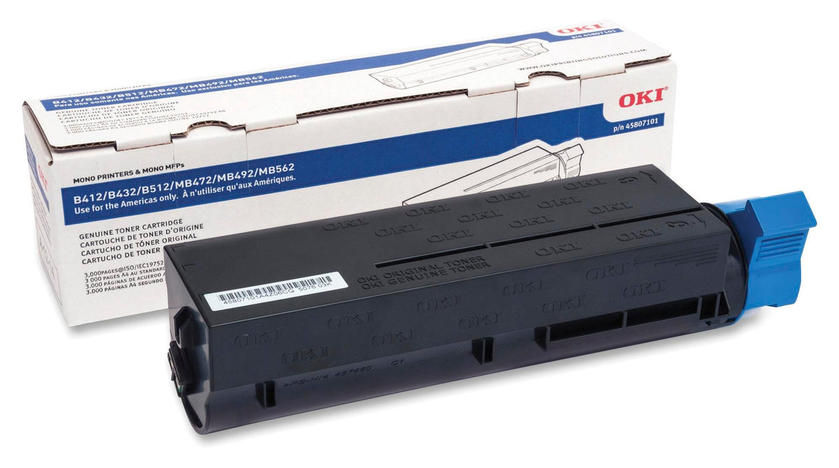 CARTRIDGE INK TONER OKIDATA OKI45807101 BLACK
