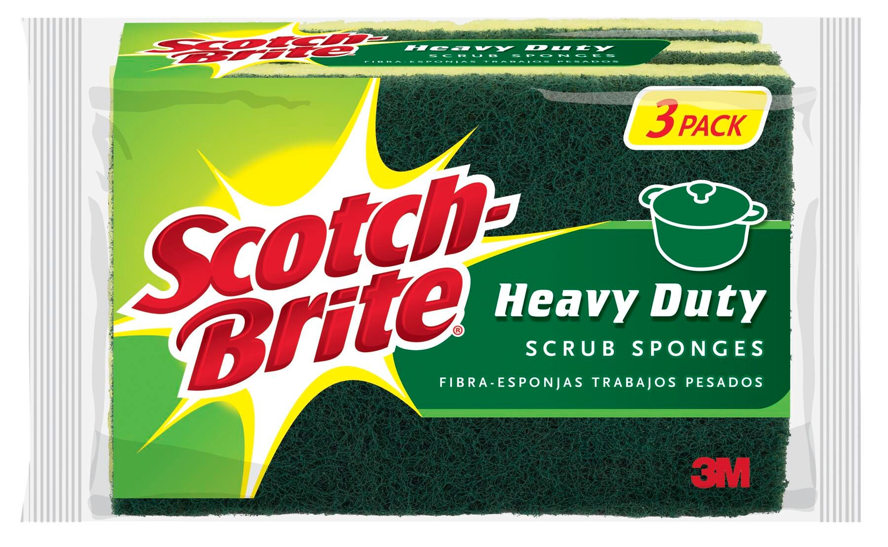SPONGE HEAVY DUTY SCRUB 3 PER PACK