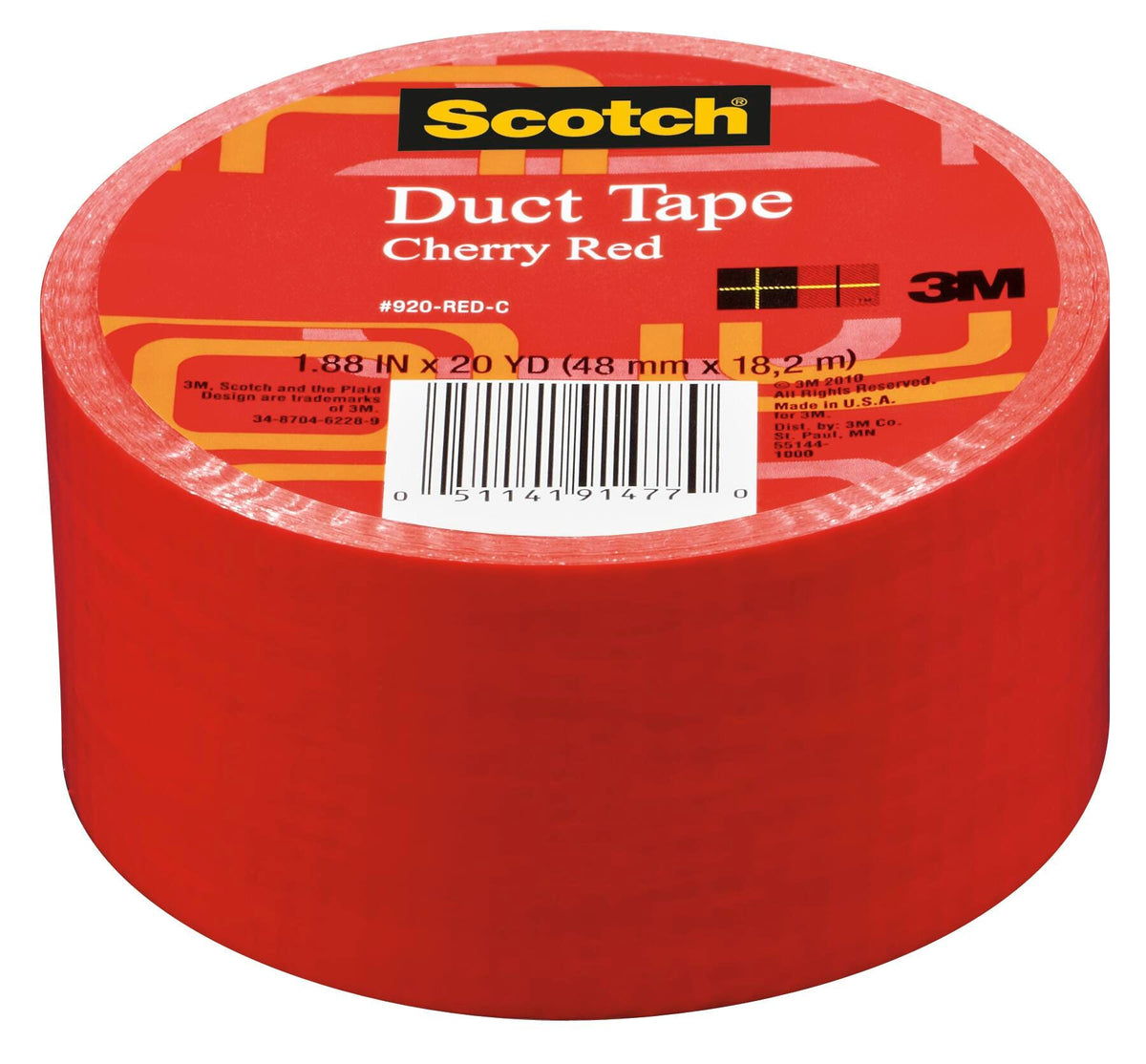 TAPE SCOTCH CLRD DUCT 1.88 IN X 20 YD CHERRY RED