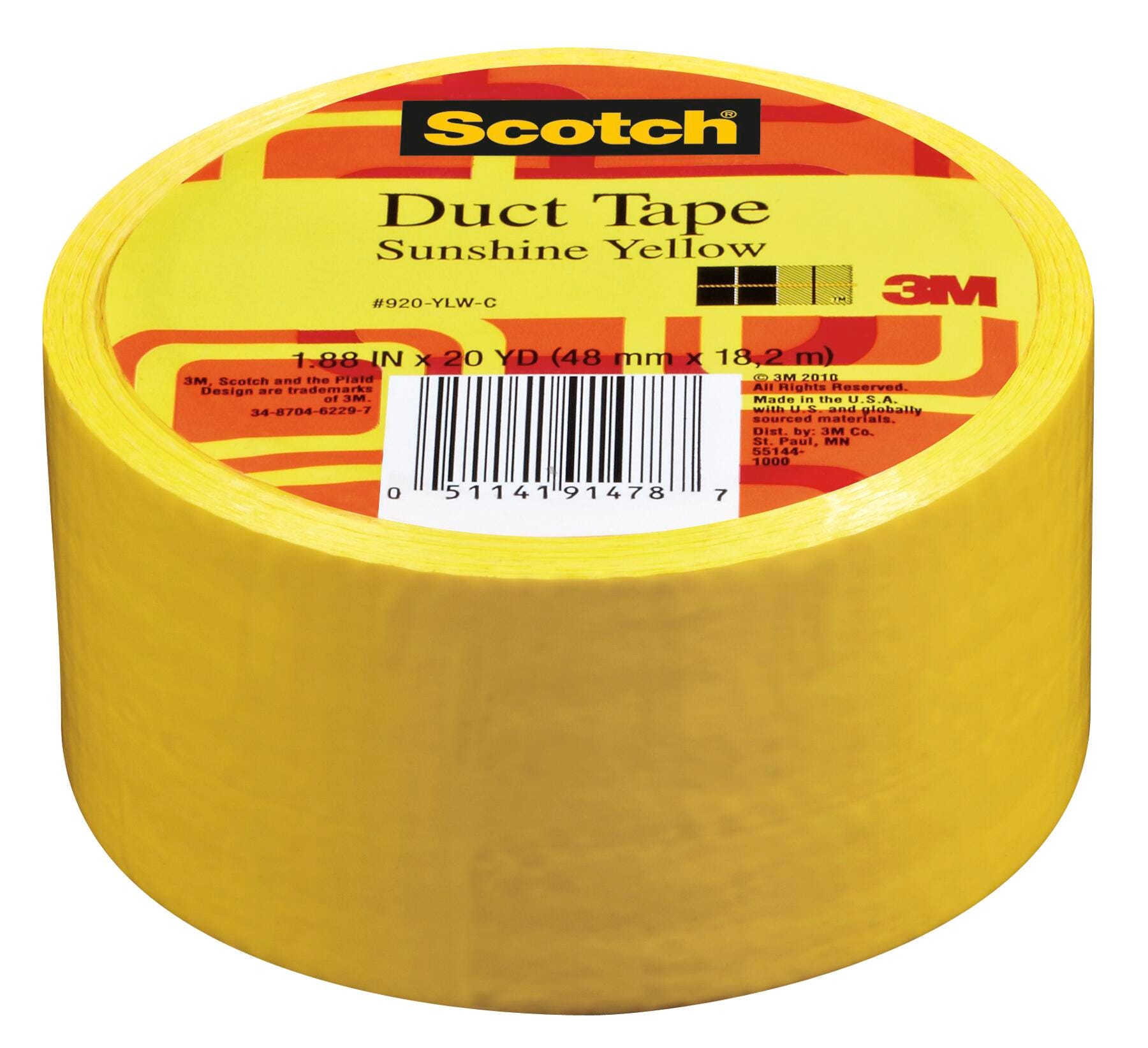 TAPE SCOTCH CLRD DUCT 1.88 IN X 20 YD SUNSHINE YELLOW